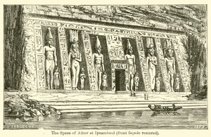 El Speos de Athor en Ipsamboul, fachada frontal restaurada