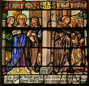La ventana de San Luis: Luis hace penitencia y da limosnas a los monjes de French School
