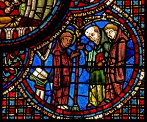 La ventana de San Lubin: sus meditaciones son interrumpidas por dos monjes de French School