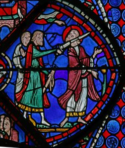 La ventana de San Tomás: atacado por un sacerdote del sol con una espada de French School