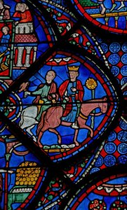 Ventana de San Tomás: el rey de India va a cetrería de French School