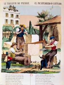 Los canteros, ilustración de un libro infantil, c.1890 de French School