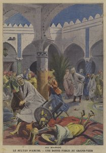 El Sultán de Marruecos divirtiéndose al gastar una broma a su Gran Visir de French School