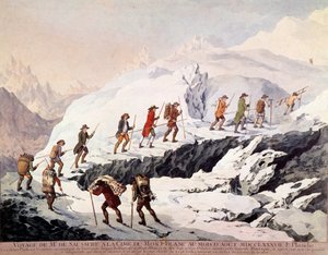 El naturalista suizo Horace Benedict de Saussure (1740-1799) y el guía de montaña francés Jacques Balmat realizaron el segundo ascenso al Mont Blanc en agosto de 1787.