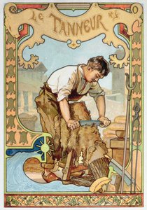El curtidor, ilustración de un libro sobre los oficios, c.1899 de French School
