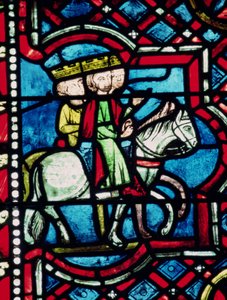 Los tres magos a caballo, siglo XIII de French School