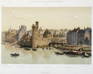 La Torre de Nesles y el Hotel de Guenegaud en 1650 - en “París a través de los siglos” de French School