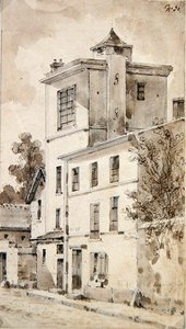La torre donde Louis-Jacques Daguerre hizo sus descubrimientos de French School