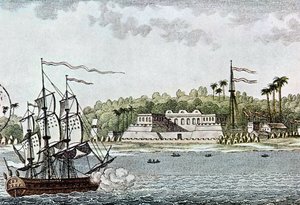 La ciudad de St. Louis, Senegal, de LAfrique por R. Geoffroy, 1814 de French School