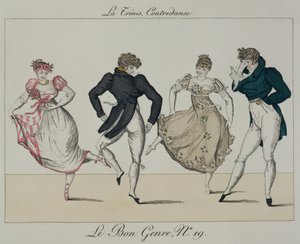 El Cuadrille de Trenis, lámina 19 de Le Bon Genre, 1805 de French School