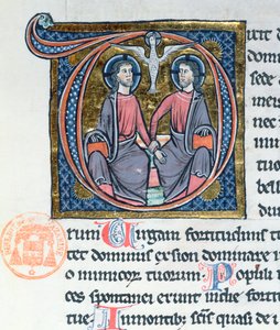 La Trinidad, inicial iluminada de una Biblia latina
