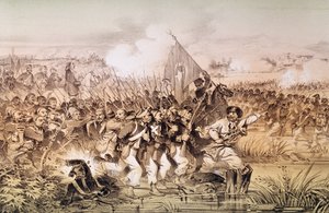 El ejército turco bajo el mando de Omar Pasha cruzando el Ingour, 6 de septiembre de 1855 de French School