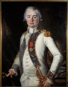 El vizconde de Lostanges: Jean-Louis de Lostanges (1752-1822), capitán de infantería, con la Cruz de San Luis de French School