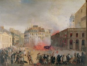 La torre de agua en llamas, Place du Palais Royal, 24 de febrero de 1848 de French School