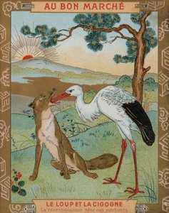 El lobo y la grulla, una de las fábulas de Esopo