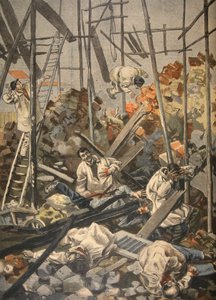 El accidente en Chesnay, ilustración de Le Petit Journal: Suplemento ilustrado, 1898 de French School