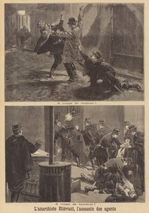 El anarquista Georges Etievant atacando a los policías en París de French School