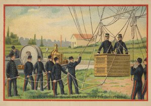 El ascenso de un globo militar