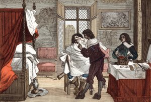El barbero, Francia, grabado de Abraham Bosse (1604-1676), c. 1640, grabado de "Paris a travers les siecles" tomeV de French School