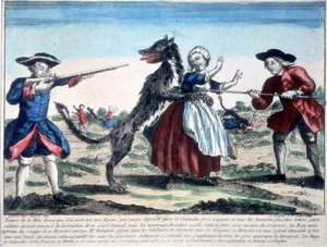 La bestia de Gévaudan muerta por soldados