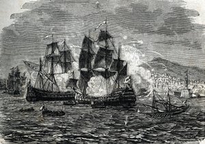 El bombardeo de Argel en agosto de 1682 por Abraham Duquesne (detalle) 1864
