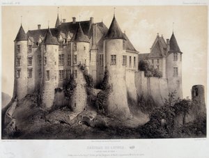 El castillo de Luynes - litografía de French School