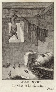 El gato y la vieja rata de French School