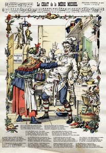 El gato de la madre Michel. Canción popular. Imagen de Epinal de French School