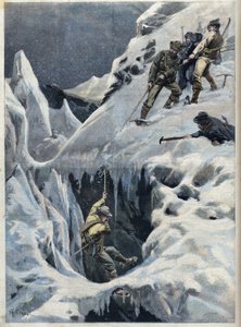 La catástrofe del Mont Blanc: la muerte de viajeros y sus guías durante su expedición, en "Le Petit Parisien" de French School