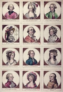 Los personajes principales involucrados en el Asunto del Collar de la Reina 17856 de French School