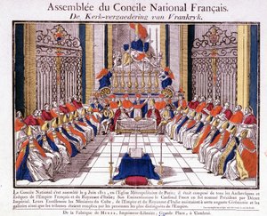 El clero de Francia e Italia reunido en París para la Asamblea del Consejo Nacional Francés el 9 de junio