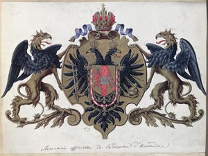 El escudo de armas del Imperio Austriaco, antes de 1867