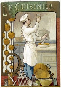 El cocinero - Cromolitografía 1900 de French School