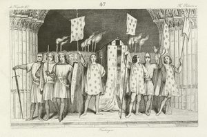 El infante muerto Juan I proclamado rey de Francia, 1316 de French School