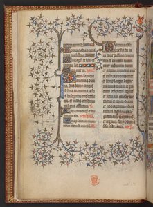 La primera hoja de las Horas de la Cruz, Libro de Horas, Add MS 32454 f.8v, Francia
