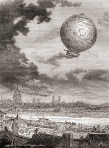 El primer vuelo en globo sin ataduras, por Jean-François Pilâtre de Rozier y el Marqués d