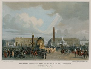 El cortejo fúnebre de Napoleón en la Plaza de la Concordia