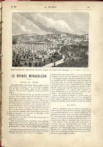 Aspecto general del campamento frente a Nazaret, basado en un croquis de M. Mougeot, Le Pèlerin.