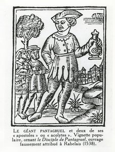 El gigante Pantagruel y dos de sus apóstoles, de 