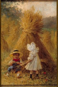 El pajar: Dos niños en los campos de French School