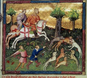 La caza del gato montés Miniatura extraída del "Libro de la caza" de Gaston III Phoebus, Conde de Foix, Señor de Bearn (1331-1391) de French School