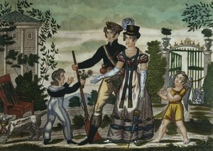 El regreso de los cazadores, lámina 4, principios del siglo XIX