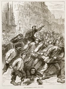 Los insurgentes apoderándose de los cañones, marzo de 1871, ilustración de la Historia de la Guerra entre Francia y Alemania de Cassell, 1870-1871 de French School