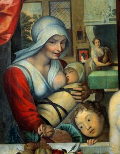 La nodriza con el niño. (detalle) de "Gabrielle d