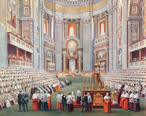 Apertura del Primer Concilio Vaticano el 8 de diciembre de 1869, c.1870 de French School