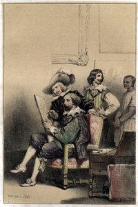 El pintor Diego Velázquez (1599-1660) recibiendo en su estudio a Pierre Paul Rubens (1577-1640). Lámina tomada de 