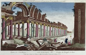 Los restos del Templo de Marte entre las Ruinas de Cartago de French School