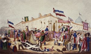 Los restos de la superstición arrastrados a la Convención, nov. 1793 de French School