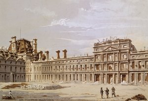 Las ruinas de las Tullerías de French School
