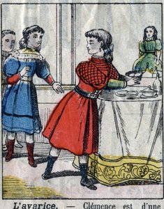 Los siete pecados capitales: avaricia. Imagen de Épinal de finales del siglo XIX. de French School